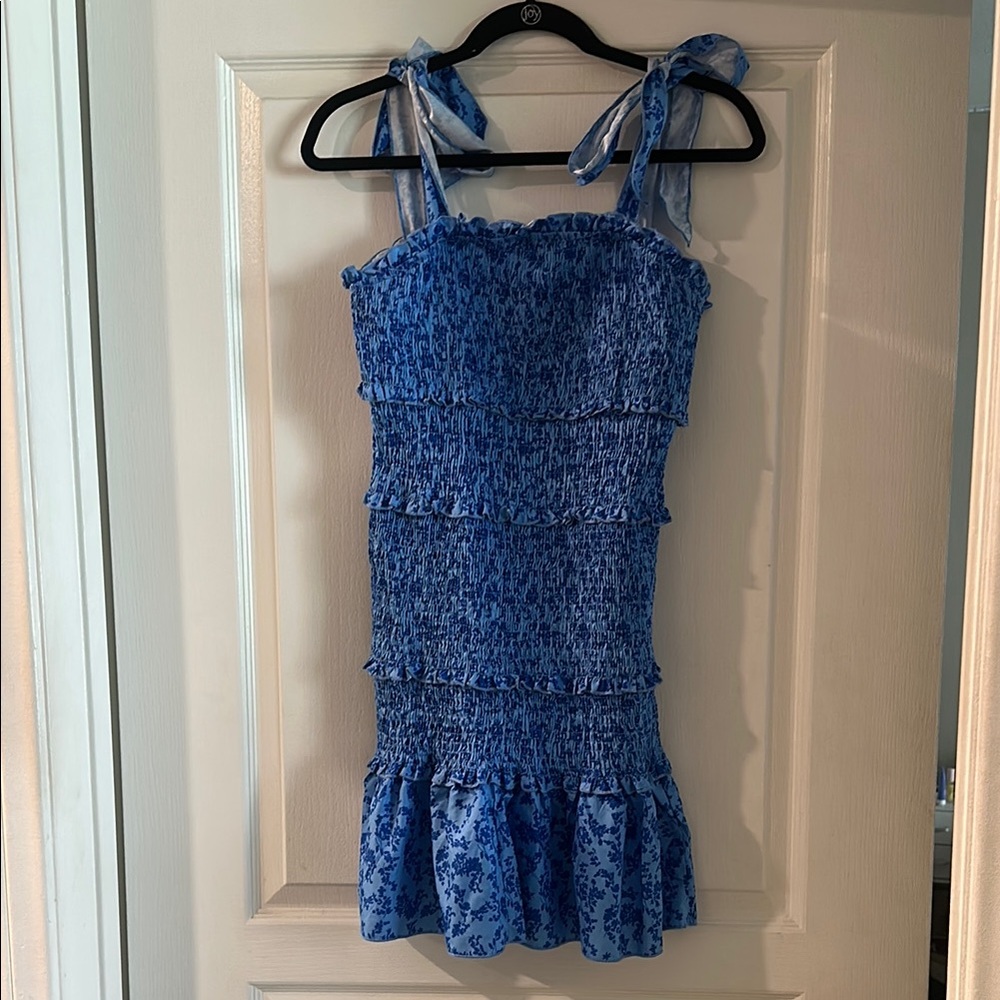 SHEIN Blue Floral Mini Dress
